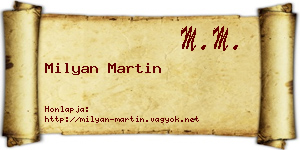 Milyan Martin névjegykártya